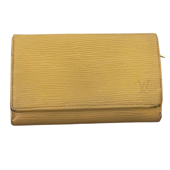 Authentic Elise Epi Louis Vuitton Yellow Leather Wallet with Snap Closure - Picture 1 of 15